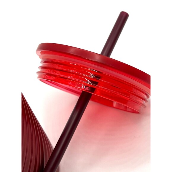 Starbucks Winter 2022‎ Holiday Red Swirl Stainless Steel Tumbler Cold Venti 24oz - Picture 11 of 16